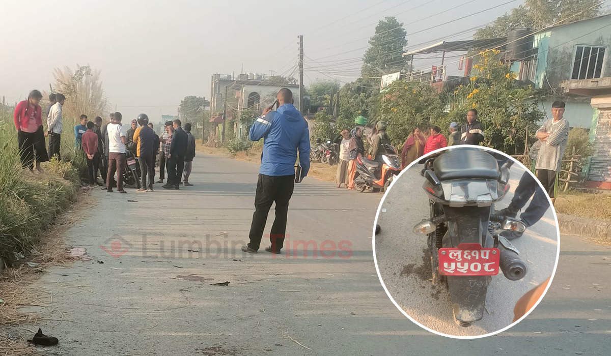 बुटवलमा मोटरसाइकल र बोलेरो ठोक्किँदा एकजनाको मृत्यु 
